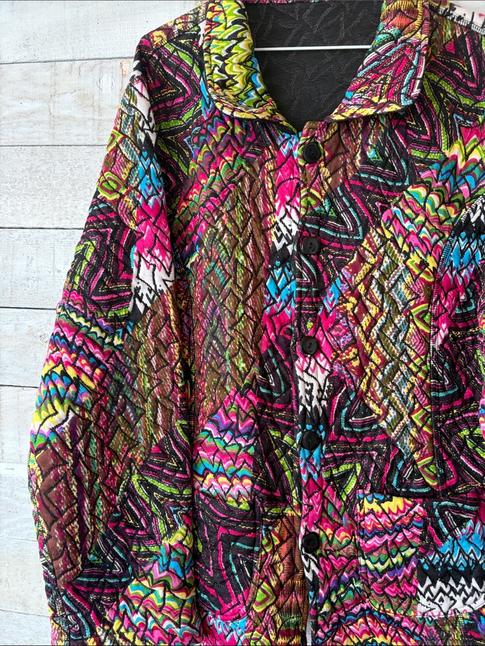 Vibrant patchwork swing jacket - Picture 5 of 6